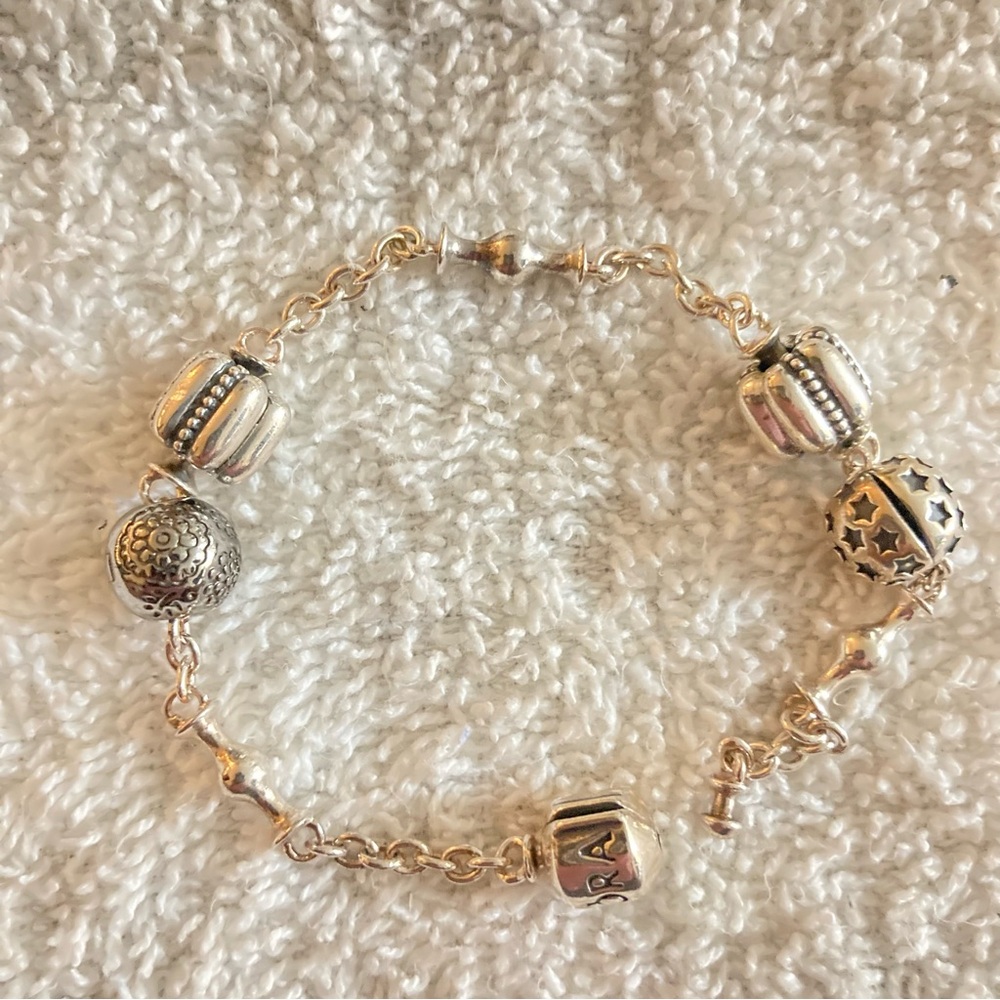 Pandora  Silver Charm Bracelet vintage